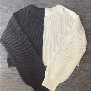 H&M Kids Black and White Cropped Sweater Size 8